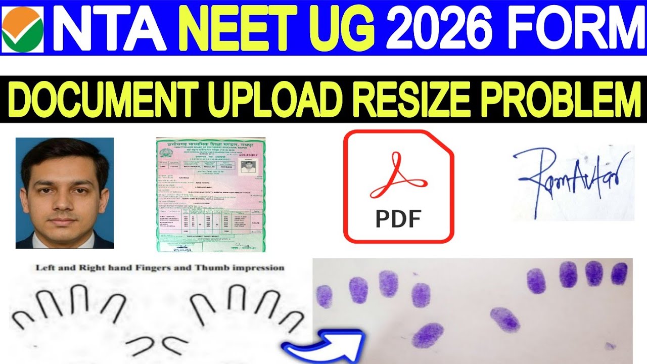 NEET UG Form Photo,Sign,Thumb Impression, Upload 🔥 NEET UG Form Thumb Impression photo Sign Problem