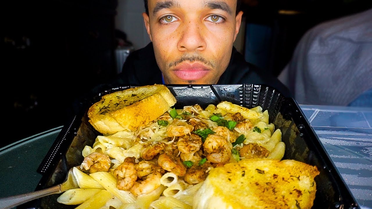 ASMR PASTA MUKBANG CHEESY CREAMY ALFREDO | Savage EATING SHOW SOUNDS | Messy Challenge *No Talking*