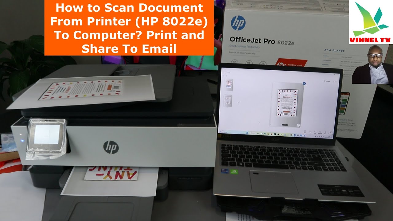 How to Scan Documents From Printer (HP OfficeJet 8022e) To Computer? Print and Share To Email