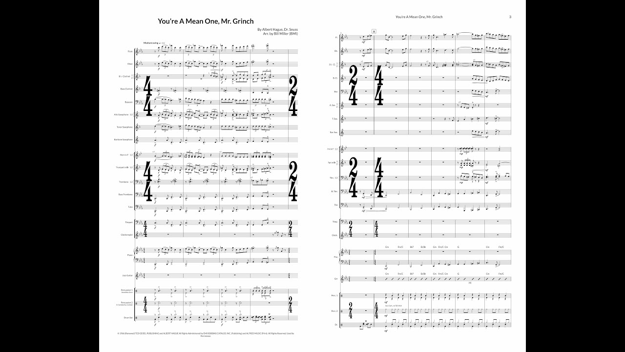 You're A Mean One, Mr. Grinch by Albert Hague/arr. Bill Miller (ArrangeMe Catalog)