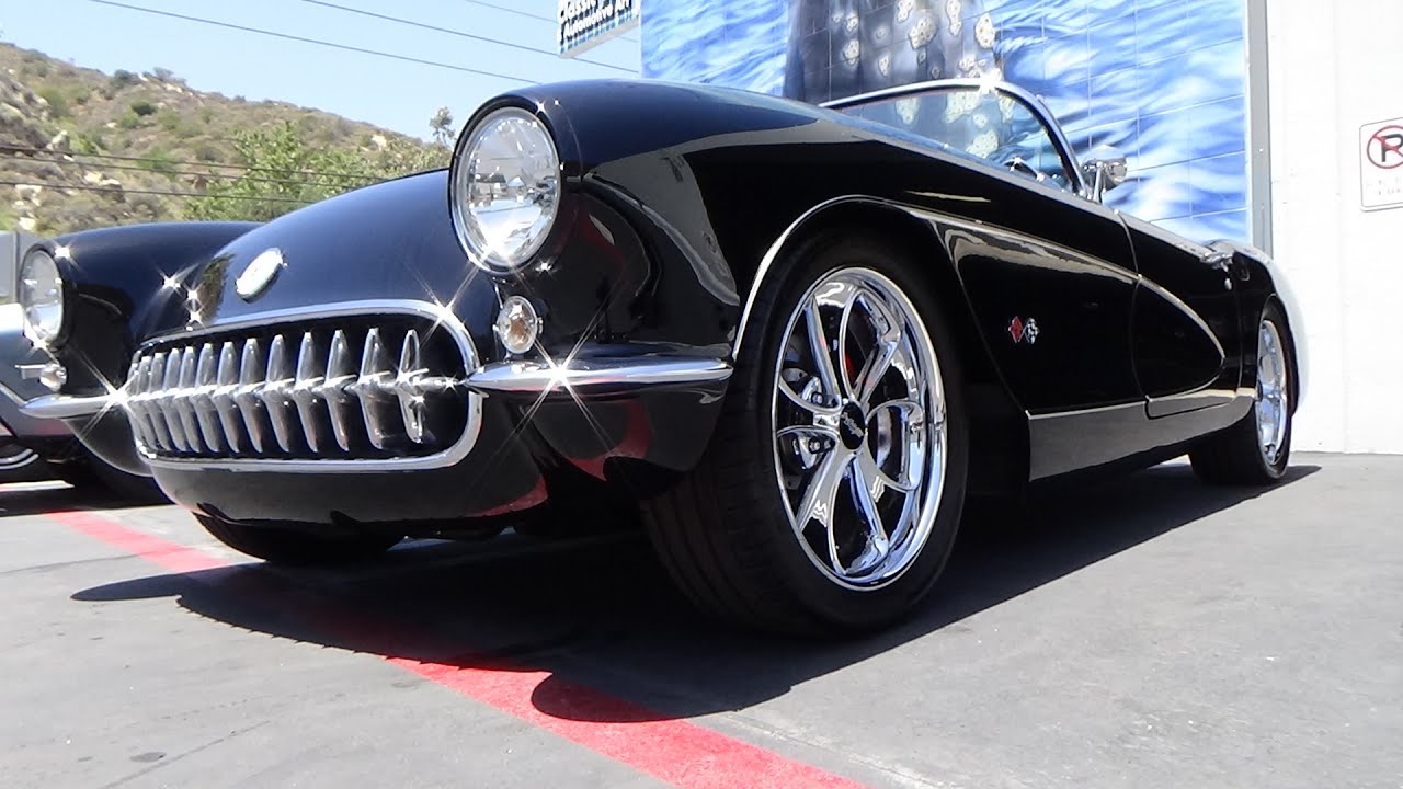 1956 Chevrolet Corvette resto-mod test drive at Laguna Classic Cars, Laguna Beach, Ca
