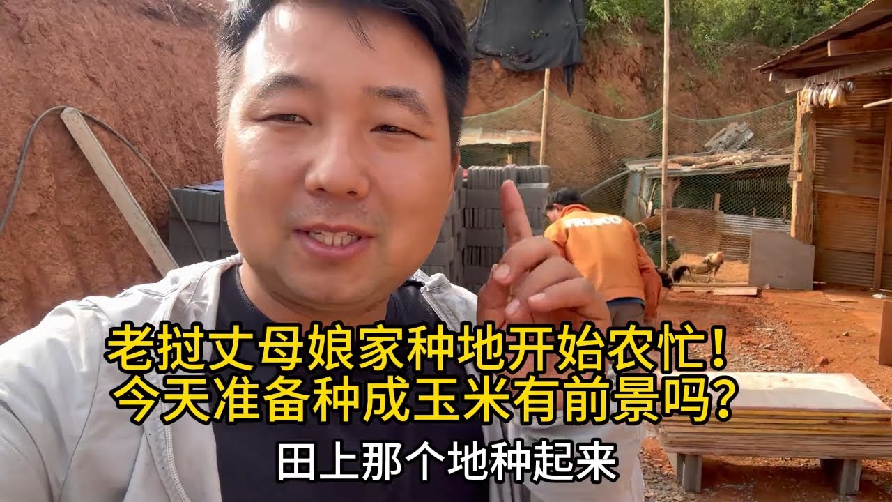 老挝丈母娘家准备种玉米，中国女婿也一起帮忙，咋样收成能更高？ #老挝媳妇 #中外夫妻