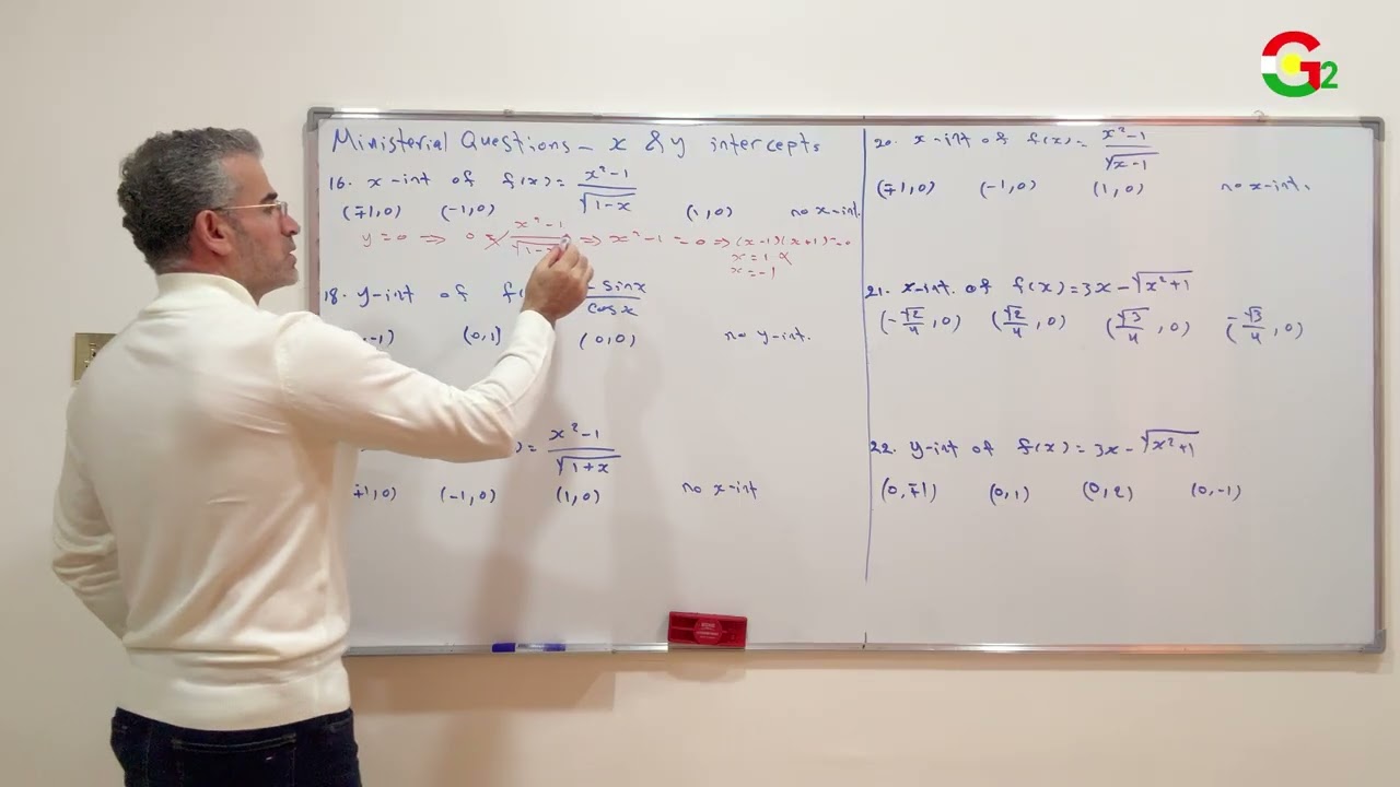 lesson (1-1)_Ministerial Questions of x & y intercepts -4