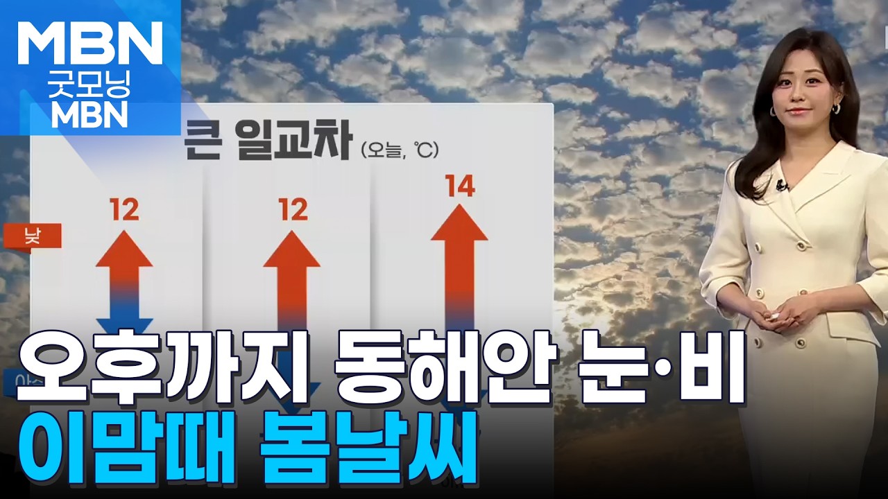 [날씨] 오후까지 동해안 눈·비…이맘때 봄날씨 [굿모닝 MBN]