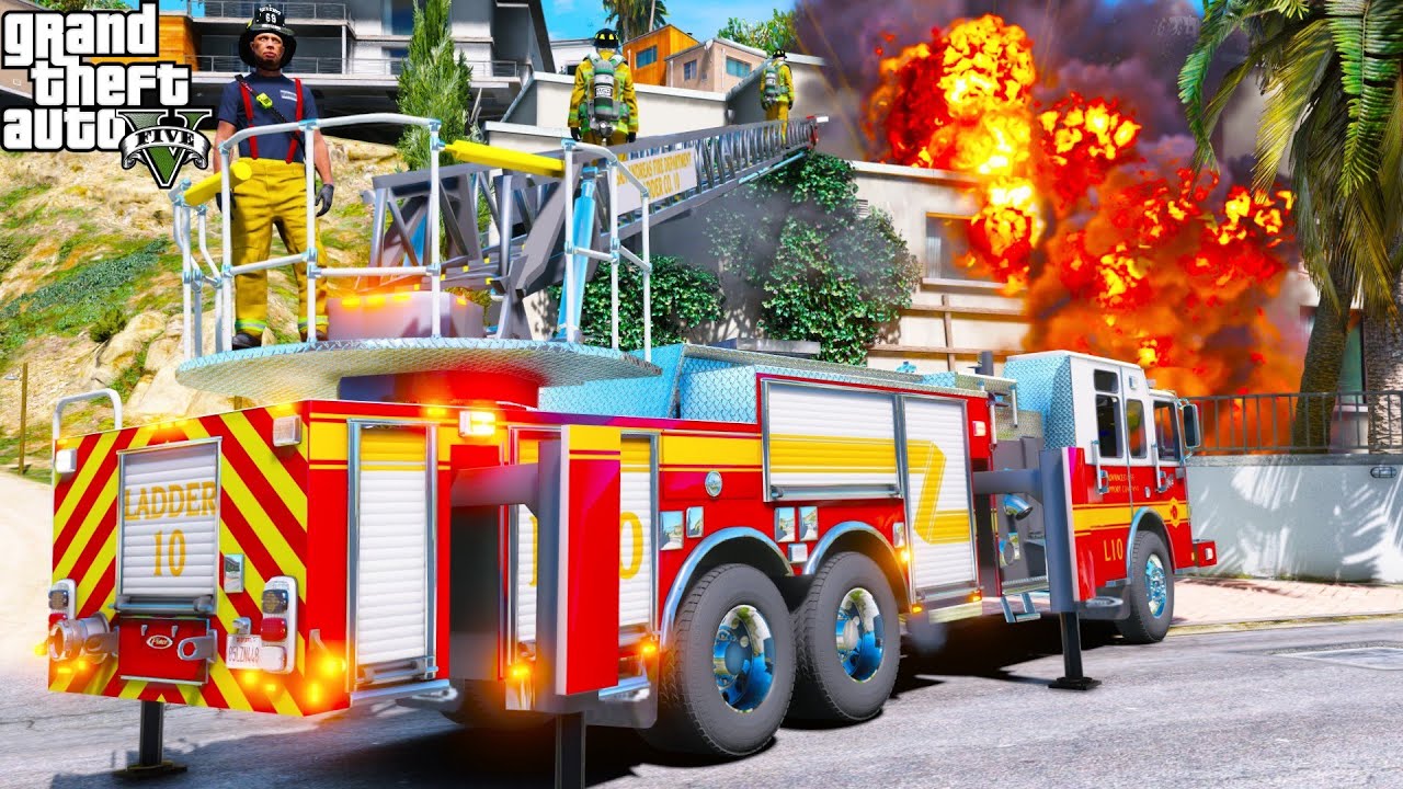 GTA 5 Firefighter Mod New Pierce Fire Truck With Working Aerial Ladder