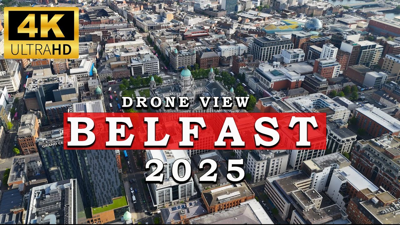 BELFAST by Drone 🇬🇧 | City centre Aerial Footage | Northern Ireland, UK | 4K video
