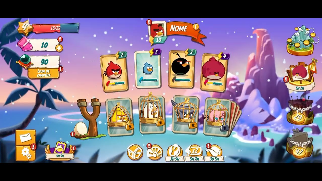 Jogando angry birds 2
