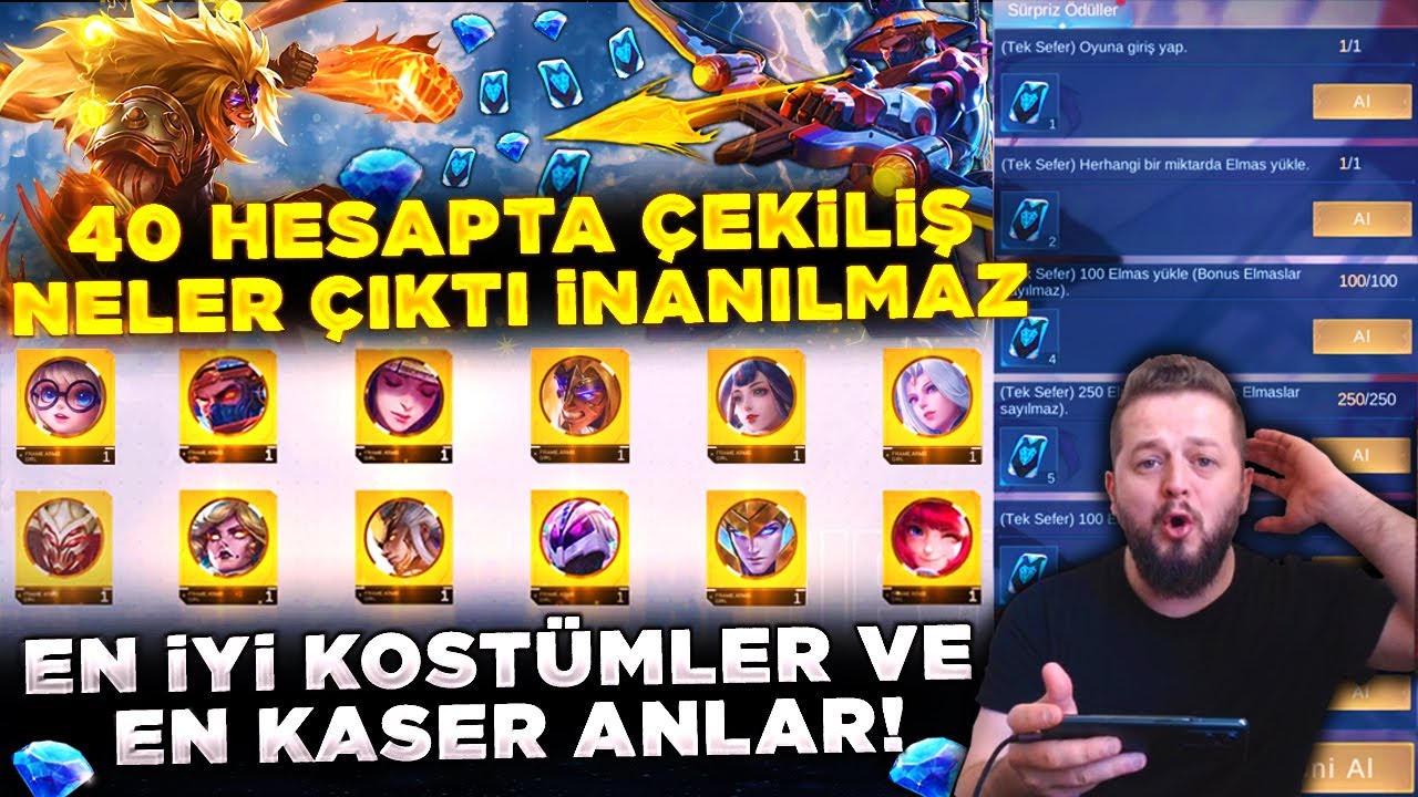 40 HESAPTA MLBB ASPIRANTS ÇEKİLİŞİ YAPTIM 800X'DE EN İYİ KOSTÜMLERİ ALDIM VE EN KANSER ANLAR