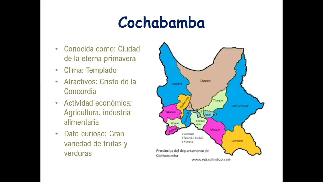 LOS DEPARTAMENTOD DE BOLIVIA