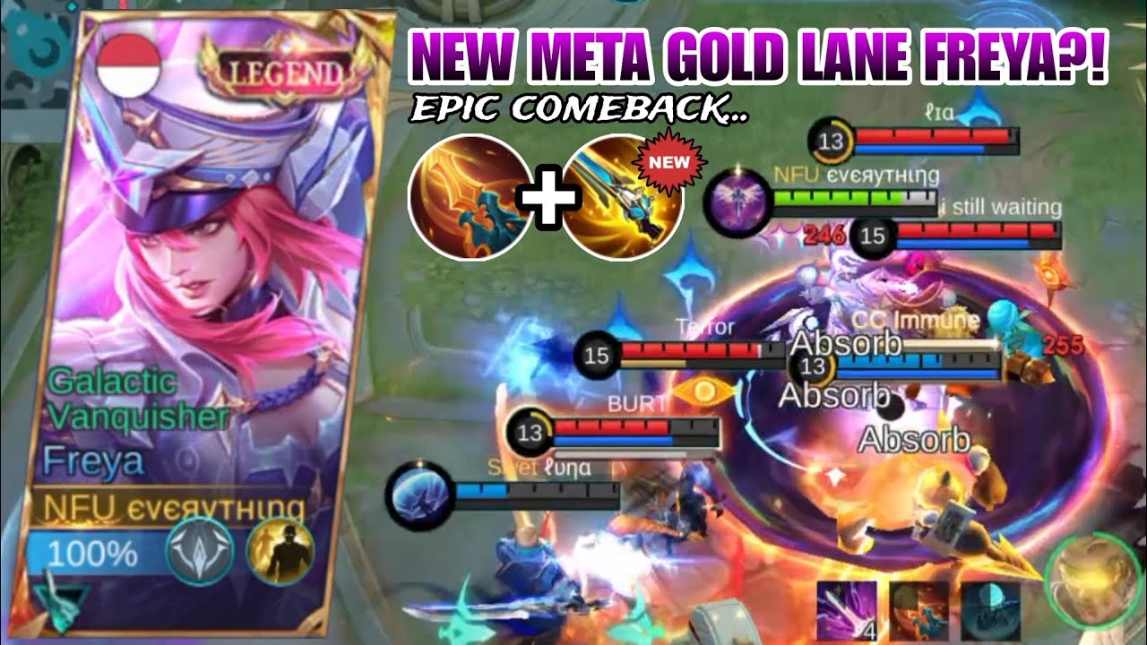 NEW META GOLD LANE FREYA + MALEFIC GUN = HACK DAMAGE!!! | FREYA NEW BEST BUILD & EMBLEM 2025! ~ MLBB