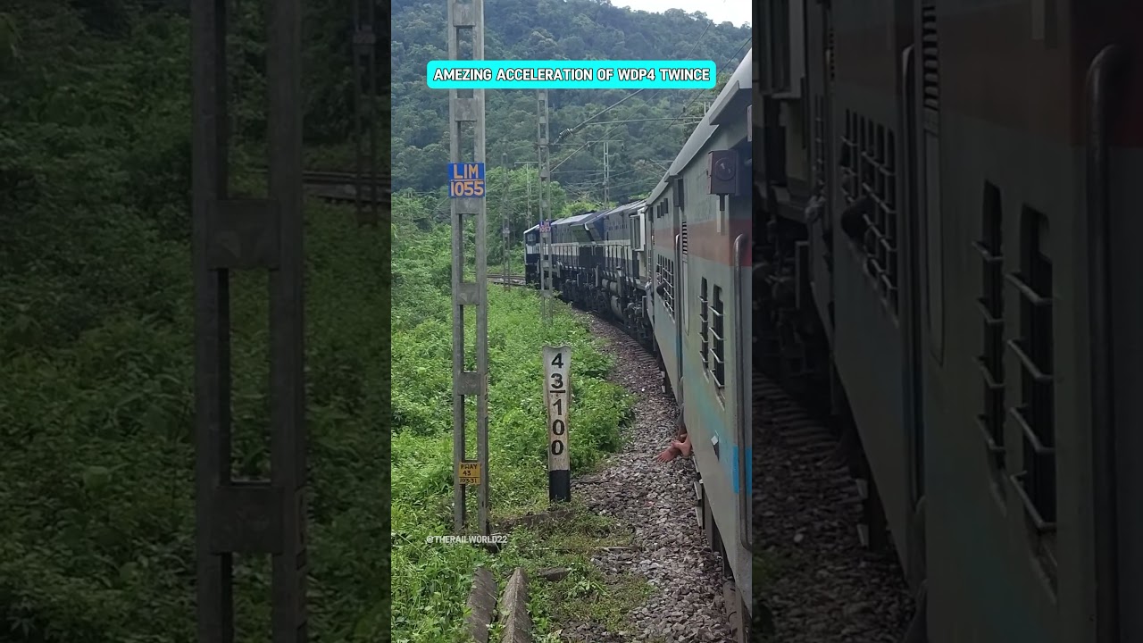 wdp4 twins acceleration| Diesel Loco| Acceleration| Railways|#wdp4# #dieselengine#train#shorts