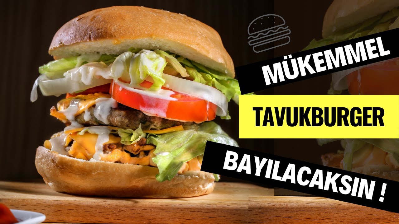TAVUKBURGER | Hazır Schnitzel ile Bol Malzemos Nefis Hamburger