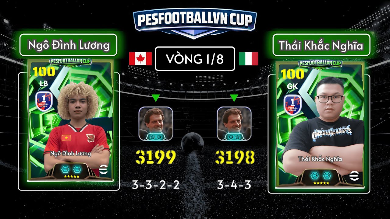 Pesfootballvn Cup• VÒNG 1/8 : NGÔ ĐÌNH LƯƠNG vs THÁI KHẮC NGHĨA | KHÔNG KHOAN NHƯỢNG
