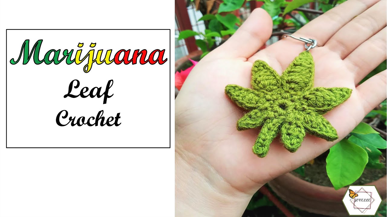 Marijuana leaf Crochet l How to make: CANNABIS  KEYCHAIN