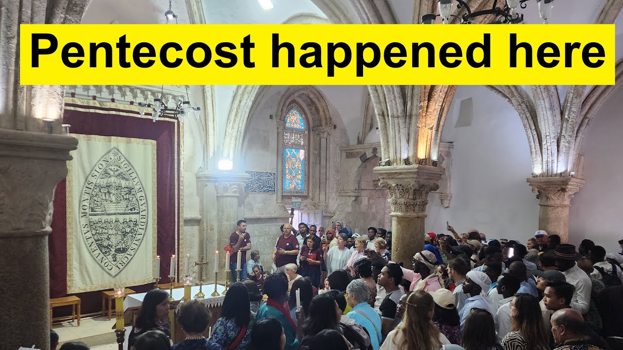 The Pentecost ceremony in Jerusalem occurs where the Holy Spirit descended on the apostles.
