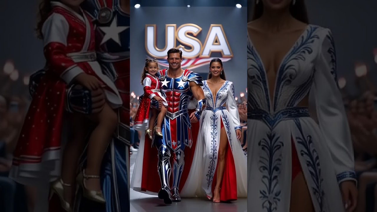 USA Star Spangled Gladiators 🇺🇸  Patriotic Family Runway 8K ✨