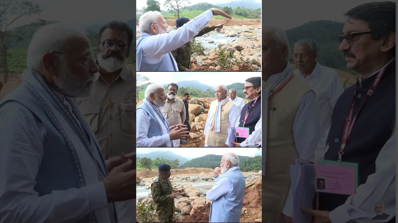 PM Modi visits landslide affected areas in Wayanad | #shorts