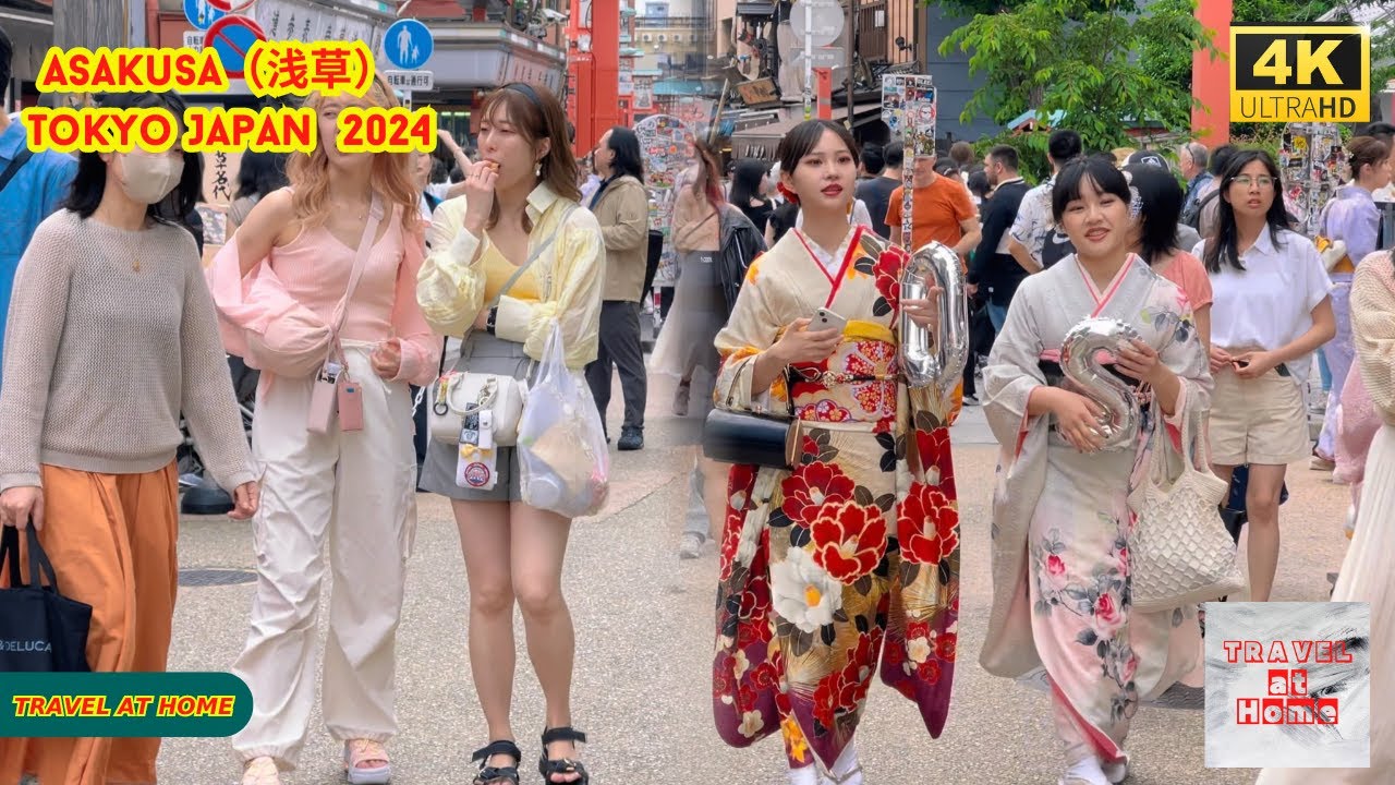 4k hdr japan travel 2024 | Walk in Asakusa（浅草）Tokyo japan |  Relaxing Natural City ambience
