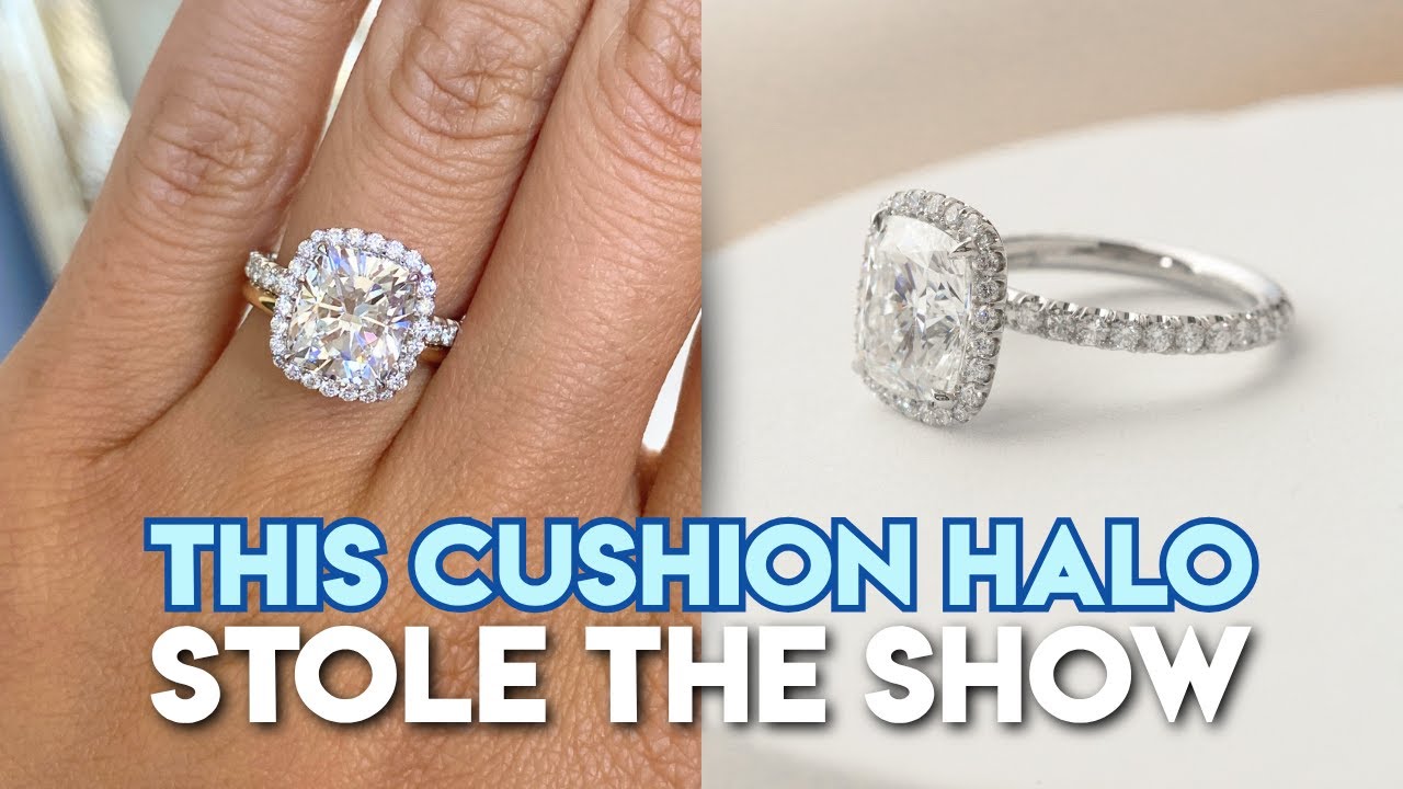 Ditching her Tiffany Ring for THIS | 3ct Lab Grown Cushion Cut Halo Diamond Ring