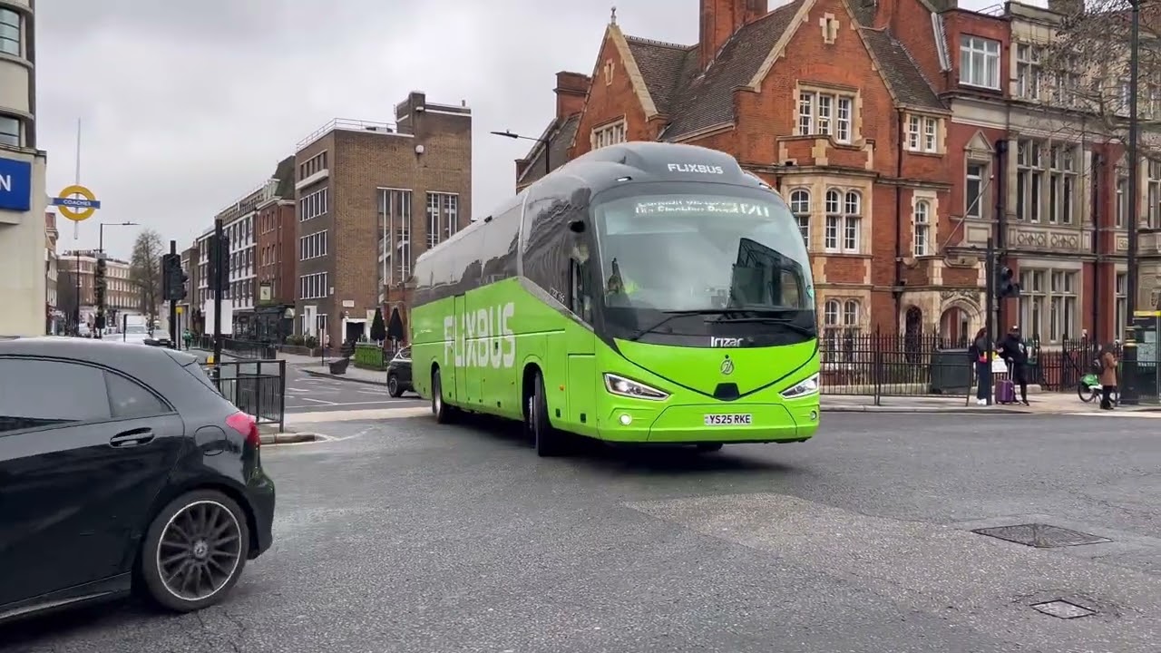 Buses and coaches at London Victoria coach station.