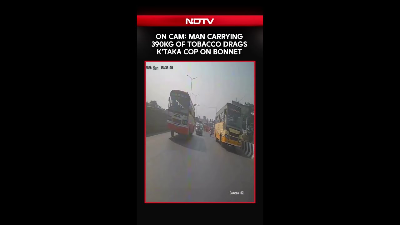 On Camera: Man Carrying 390Kg Of Tobacco Drags Karnataka Cop On Bonnet