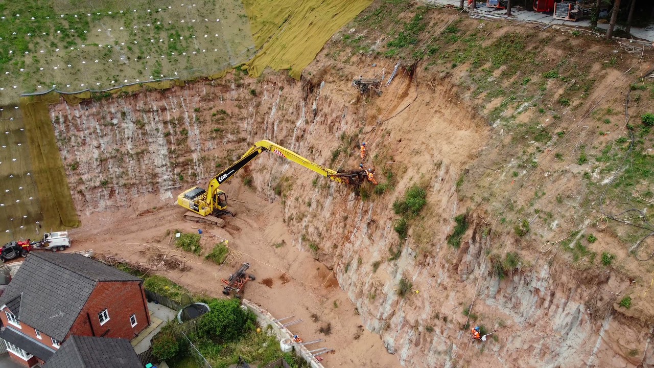 Berry Hill Quarry Mansfield - Slope Stabilisation following landslide