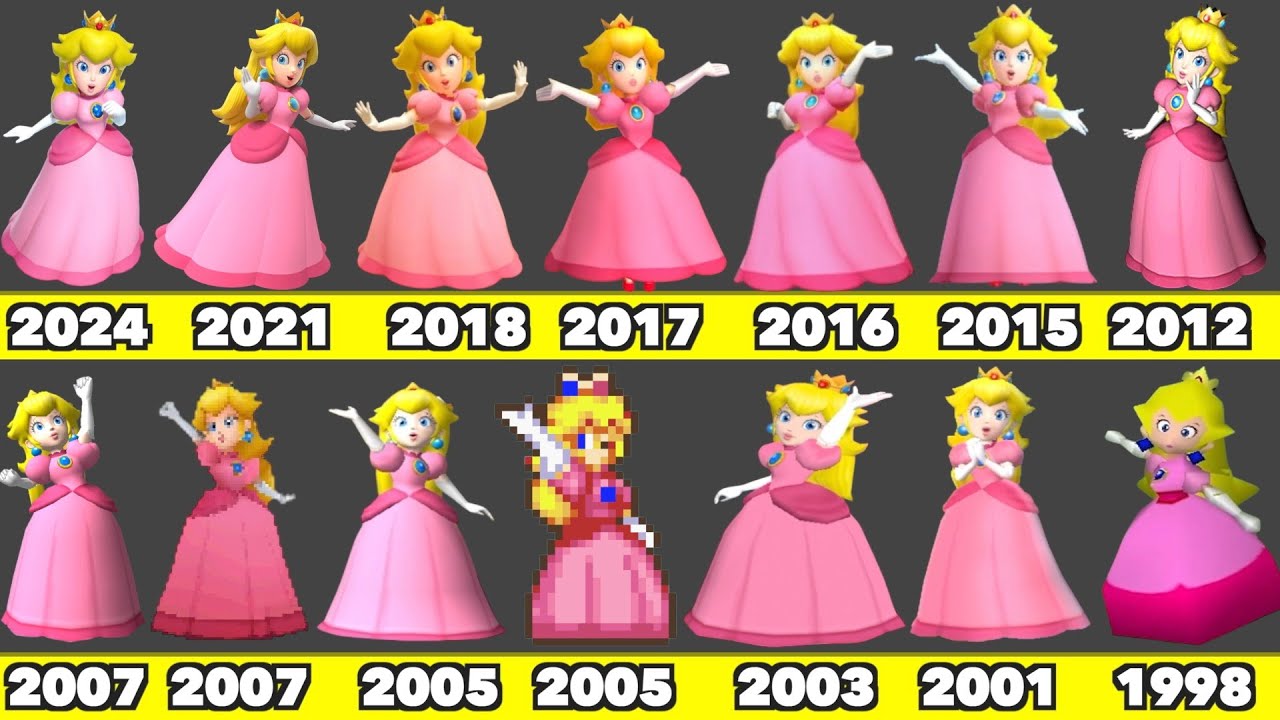 Evolution of Princess Peach Winning Animation Game Graphics In Mario Party Games (1998-2024)
