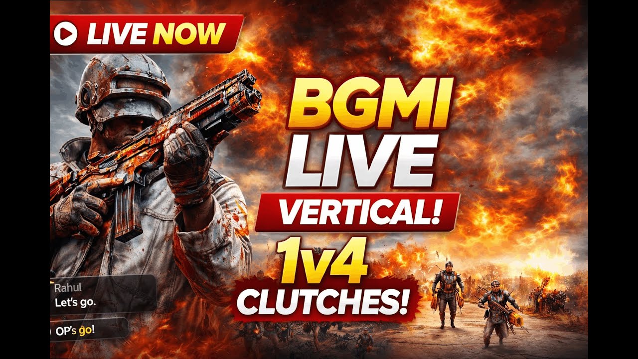 BGMI LIVE 🔴 Vertical Gameplay | 1v4 Clutches & Crazy Rush 🔥 | T7 KARTHI YT