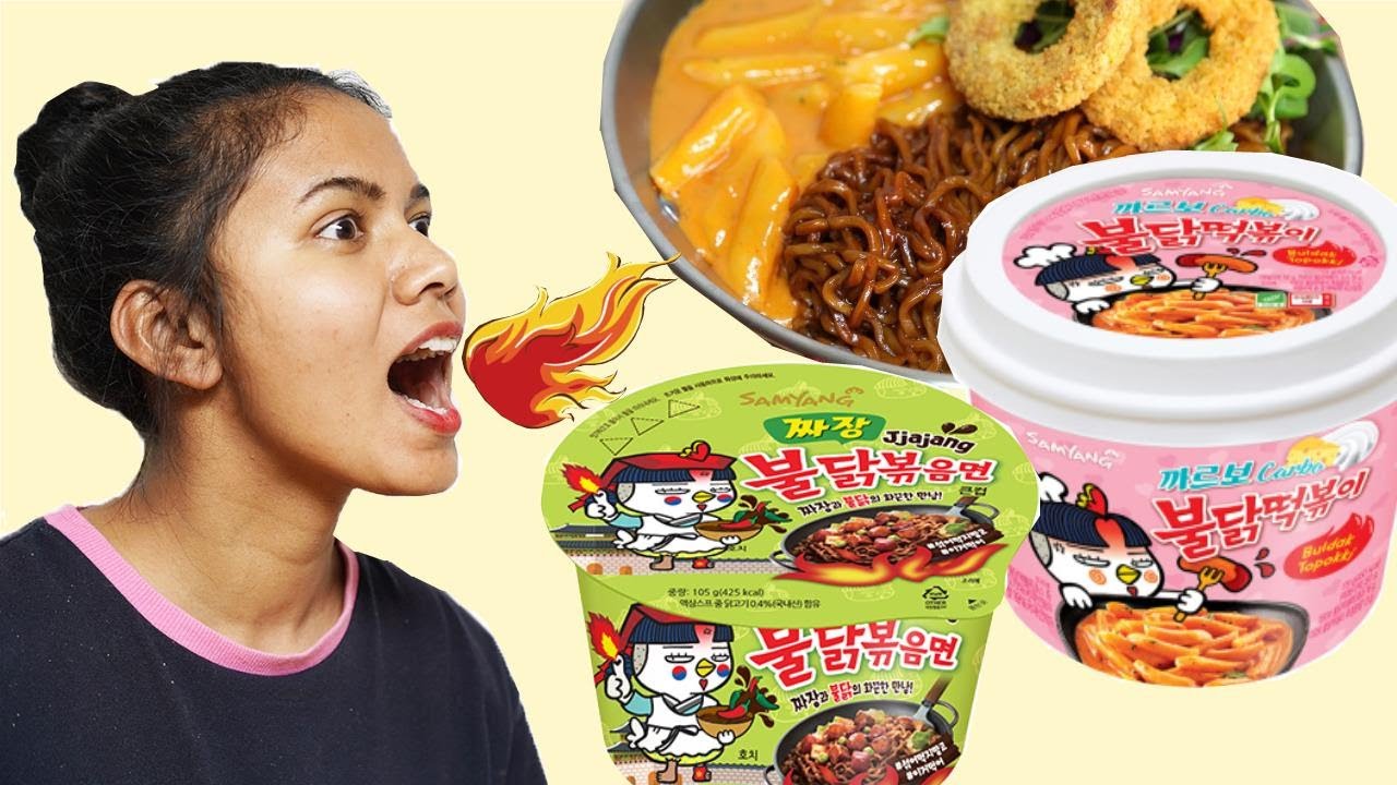 ENG) 짜장불닭볶음면 Spicy fried noodles 돼지 껍데기 Pig skin (shell) 먹방 mukbang 조안나 ZOANA