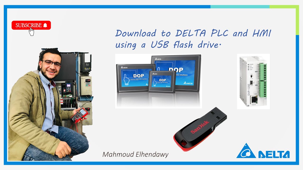 10- Download to DELTA PLC and HMI using a USB flash drive