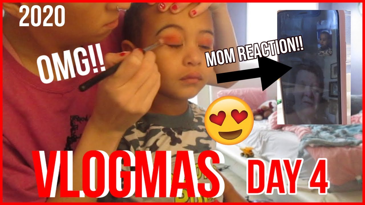 Doing my nephew makeup + my moms reaction 🤣|| Vlogmas day 4