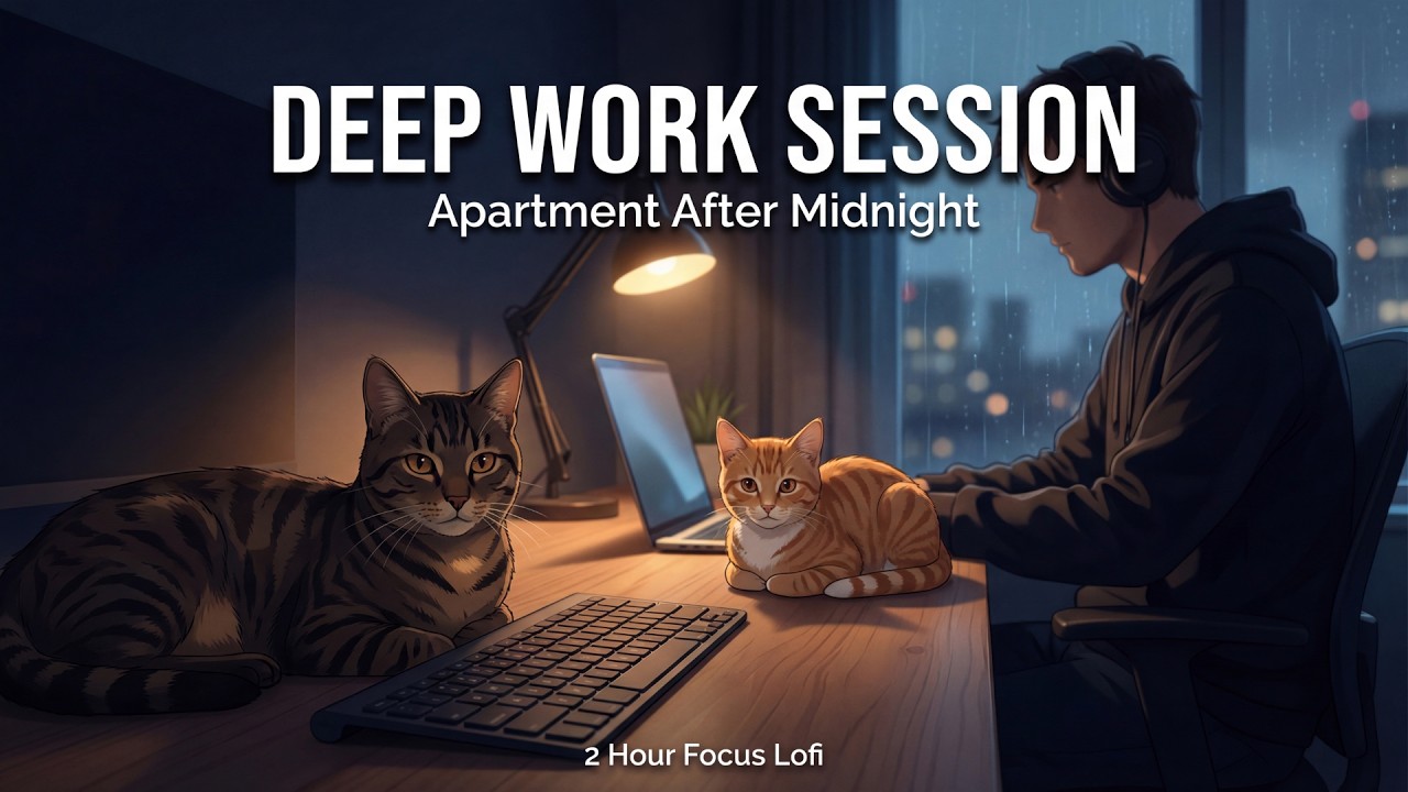 Deep Work Session — Apartment After Midnight | 2 Hour Focus Lofi