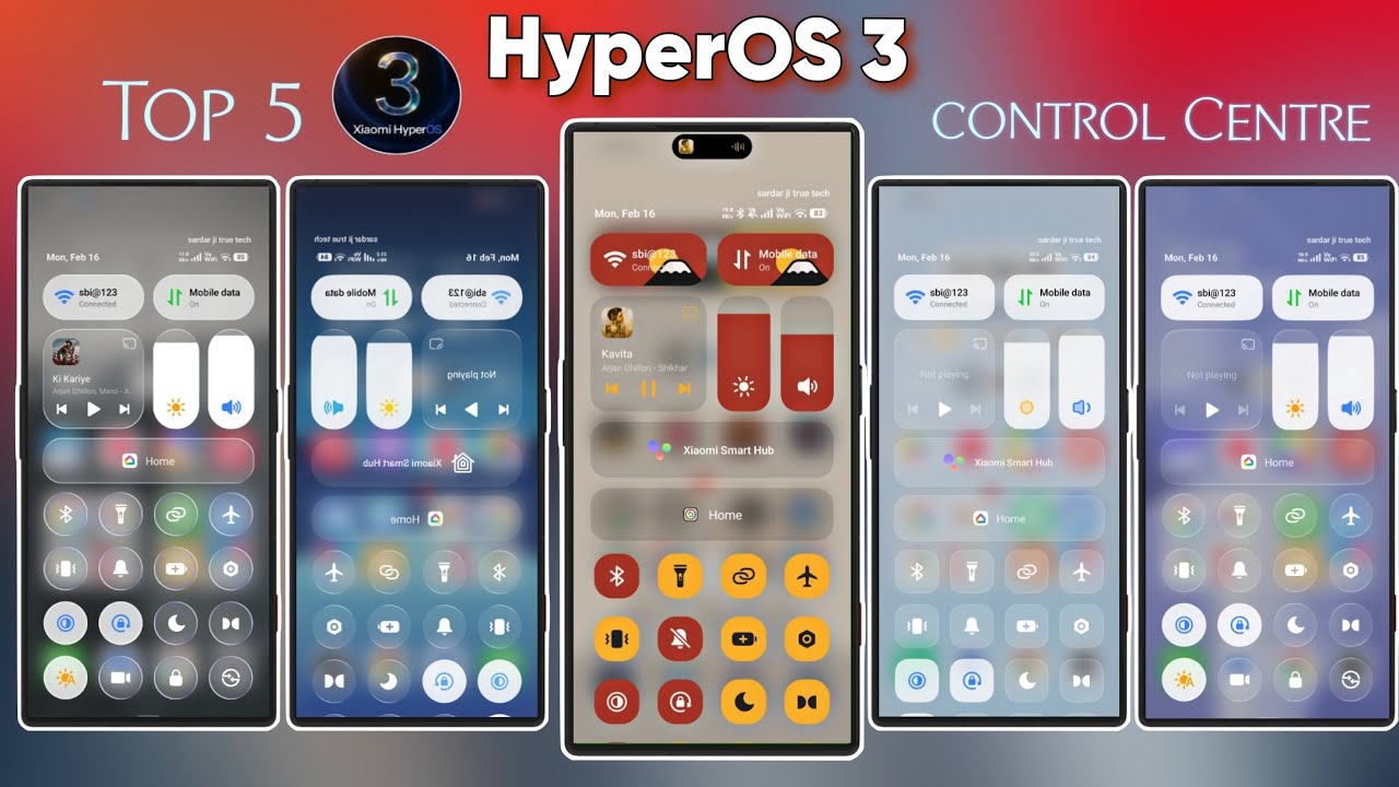 HyperOS 3 Control Center Top 5 Themes for Xiaomi Global POCO Redmi xiaomi phone #sardarjitruetech 