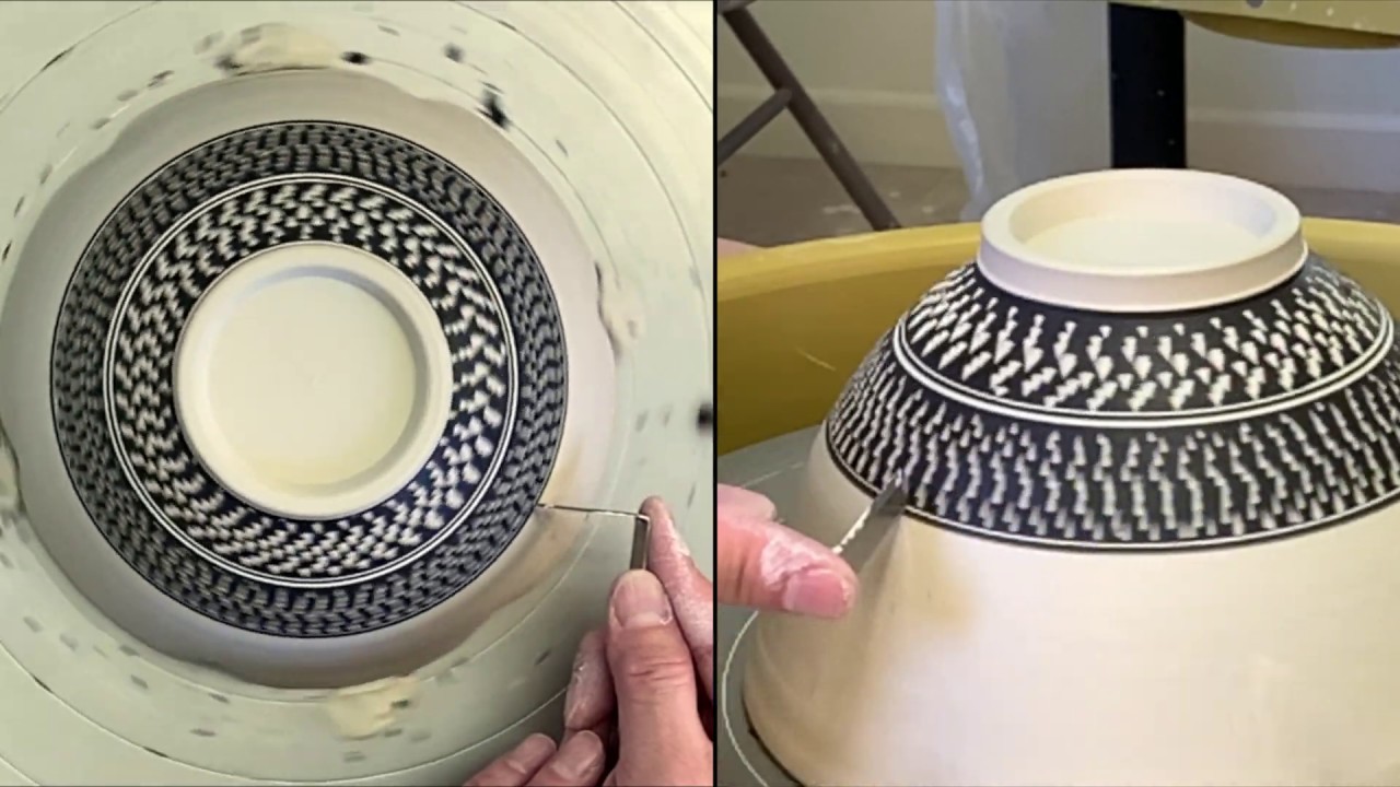 422. Trimming a Altered Rim Bowl and Chattering Decoration with Hsin-Chuen Lin 林新春 麵碗修坯跳刀示範