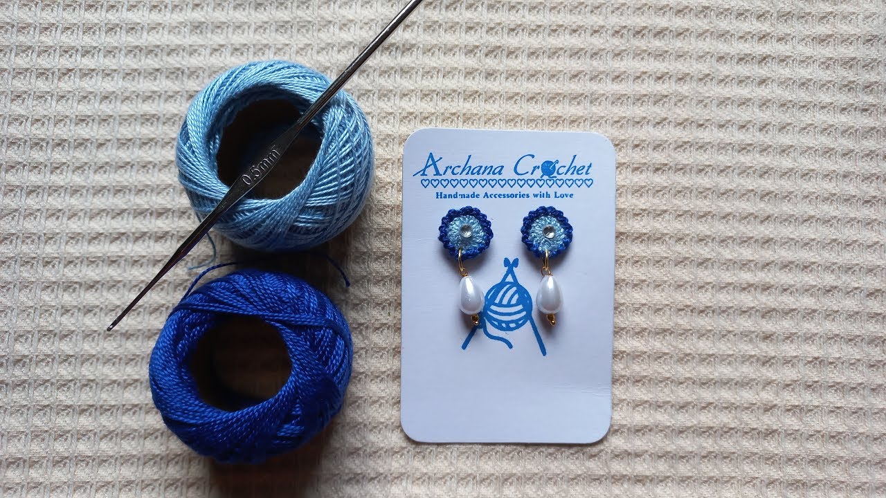 Easy DIY: Crochet Round Stud Earrings Tutorial | #crochettutorial