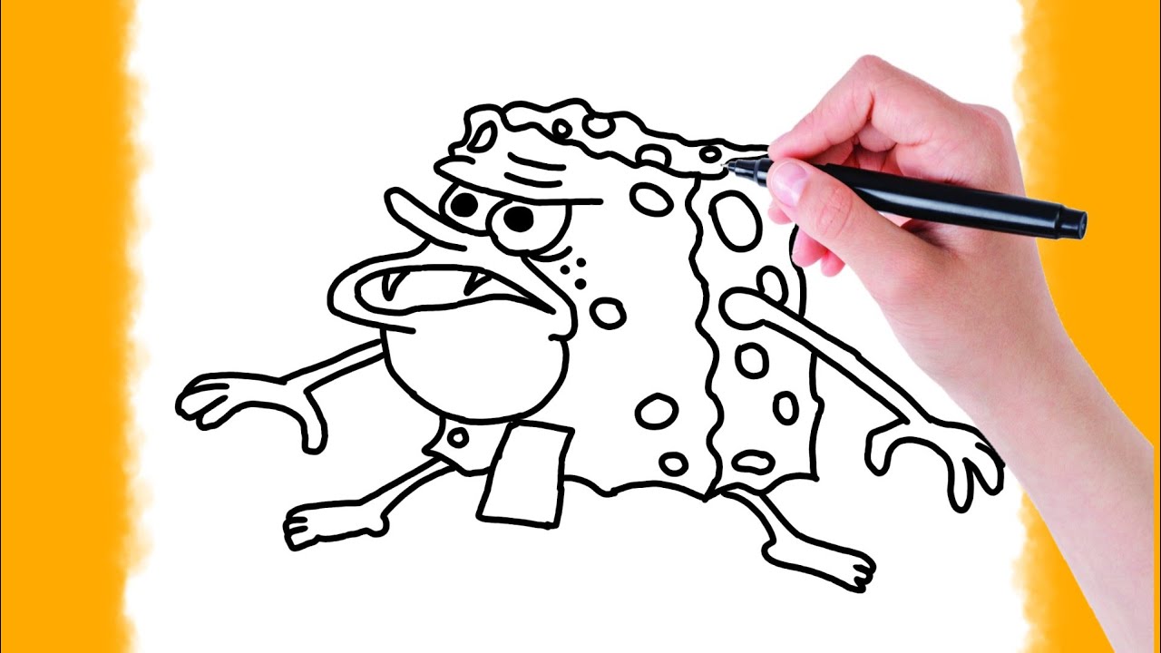 How to draw SpongeBob meme | Step by step draw SpongeBob