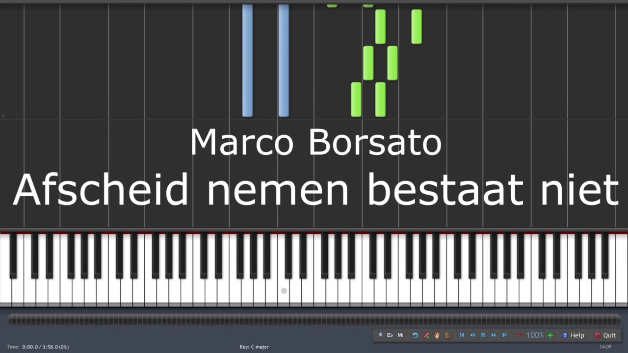 Marco Borsato - Afscheid nemen bestaat niet - Piano Tutorial Synthesia