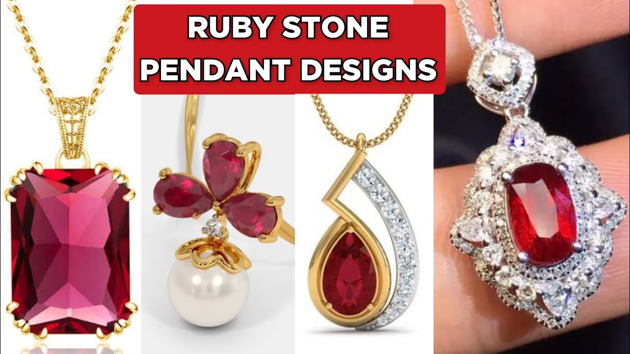 Ruby Stone Pendant Designs/ Latest Pendant Designs in Gold 2022/ Gold Jewellery Designs