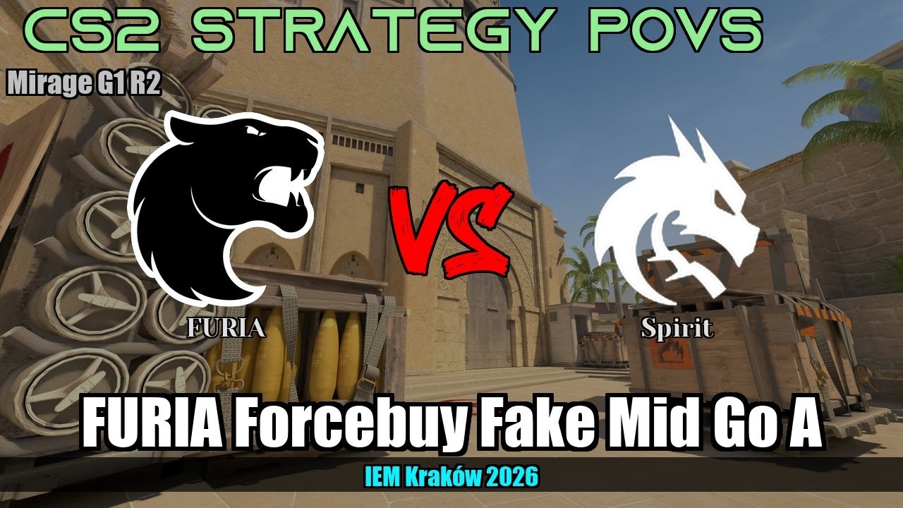 FURIA Forcebuy Fake Mid Go A - Mirage G1R2 | FURIA | IEM Kraków 2026 #cs2 #counterstrike2
