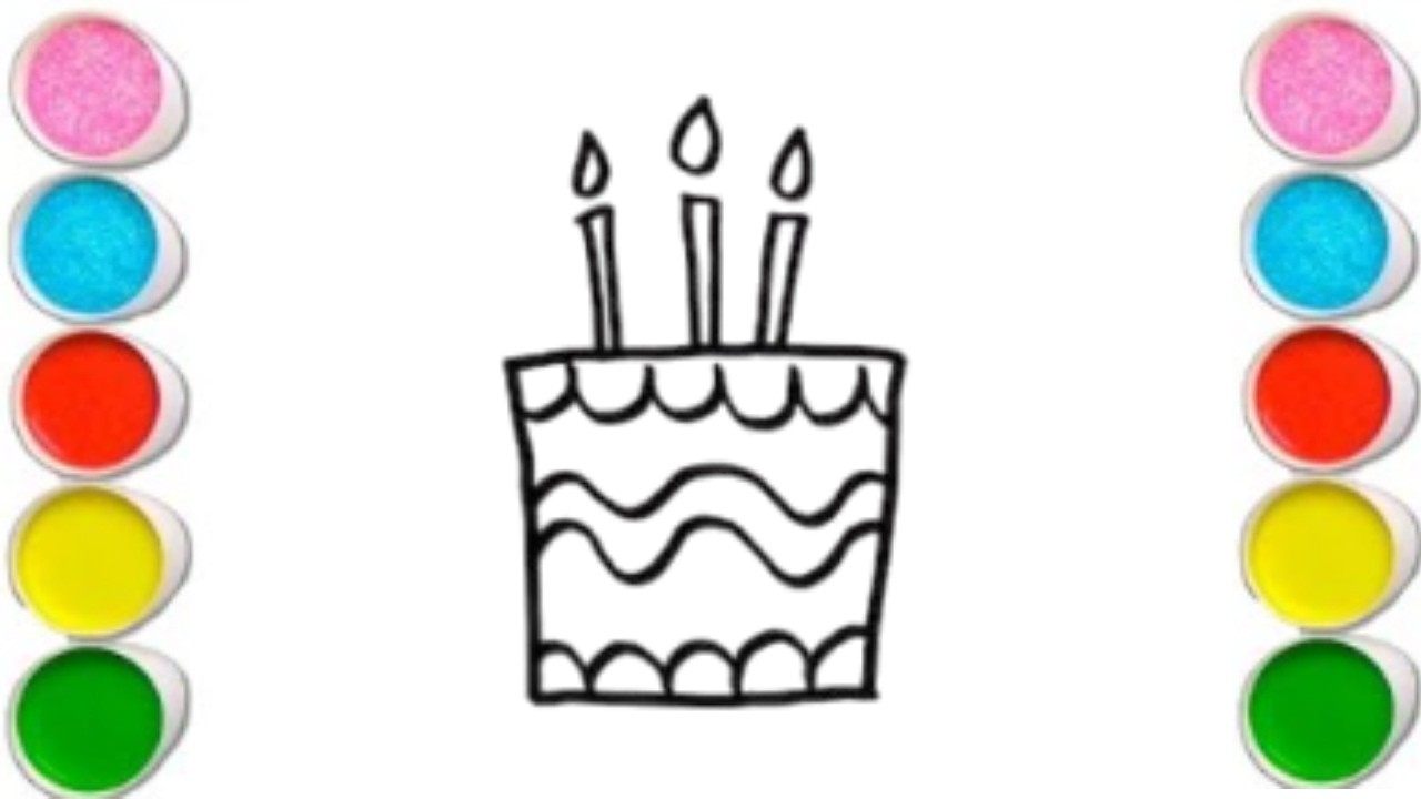 How To Draw Cake Drawing, Painting & Coloring For Kids and Toddlers_🌈🎨@munnicolor