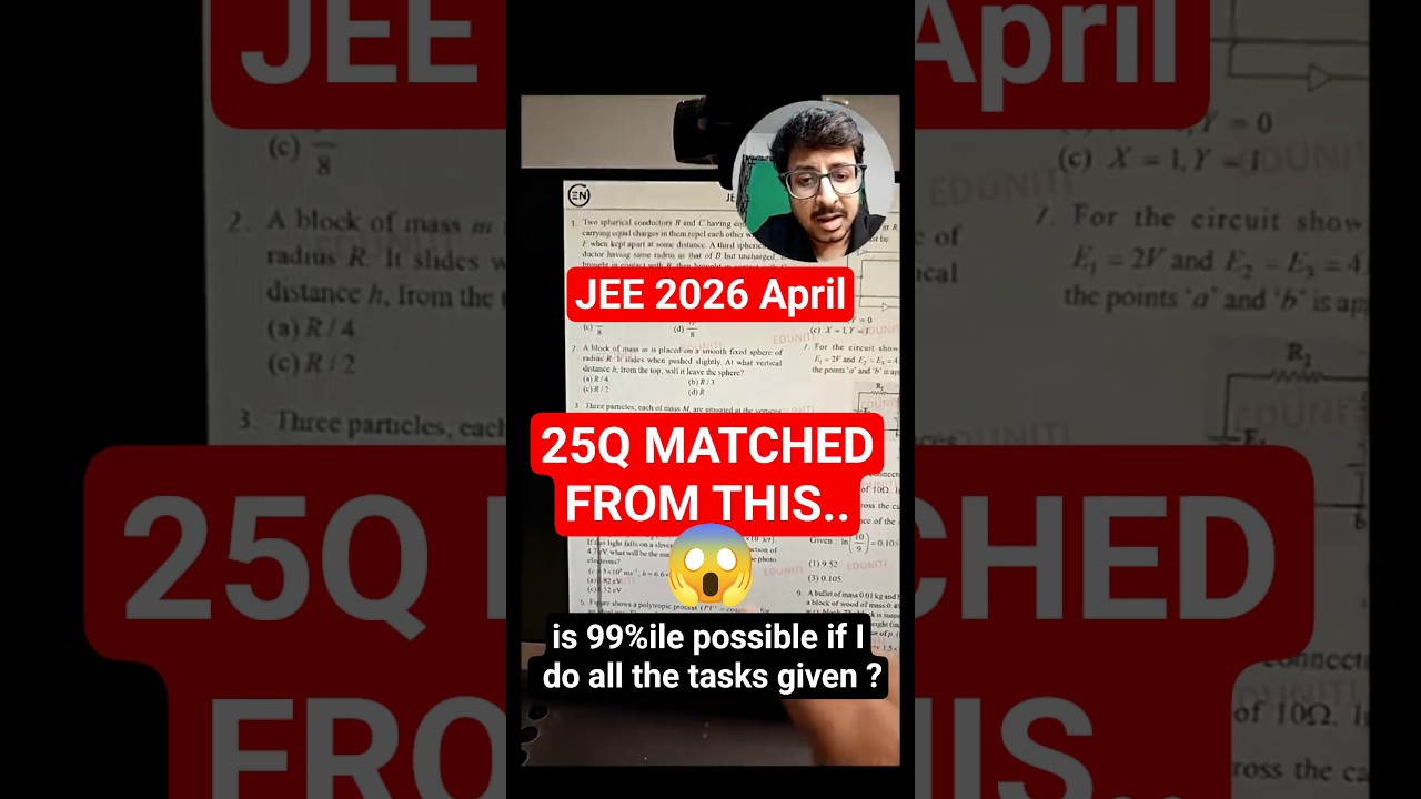 😱25Ques Directly Asked from this #eduniti #99percentile #viral #jee2026