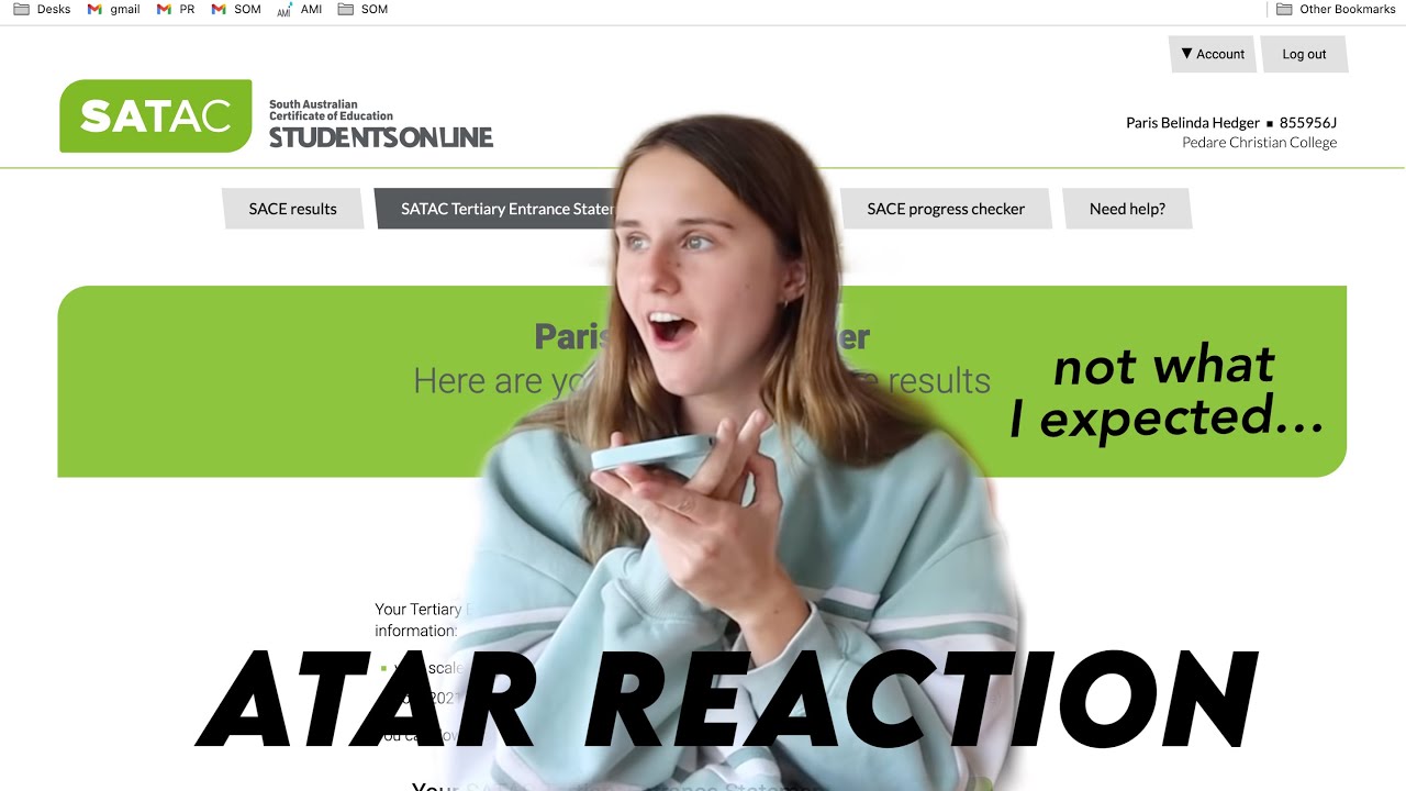 ATAR REACTION 2021!! (Final School Results SACE)