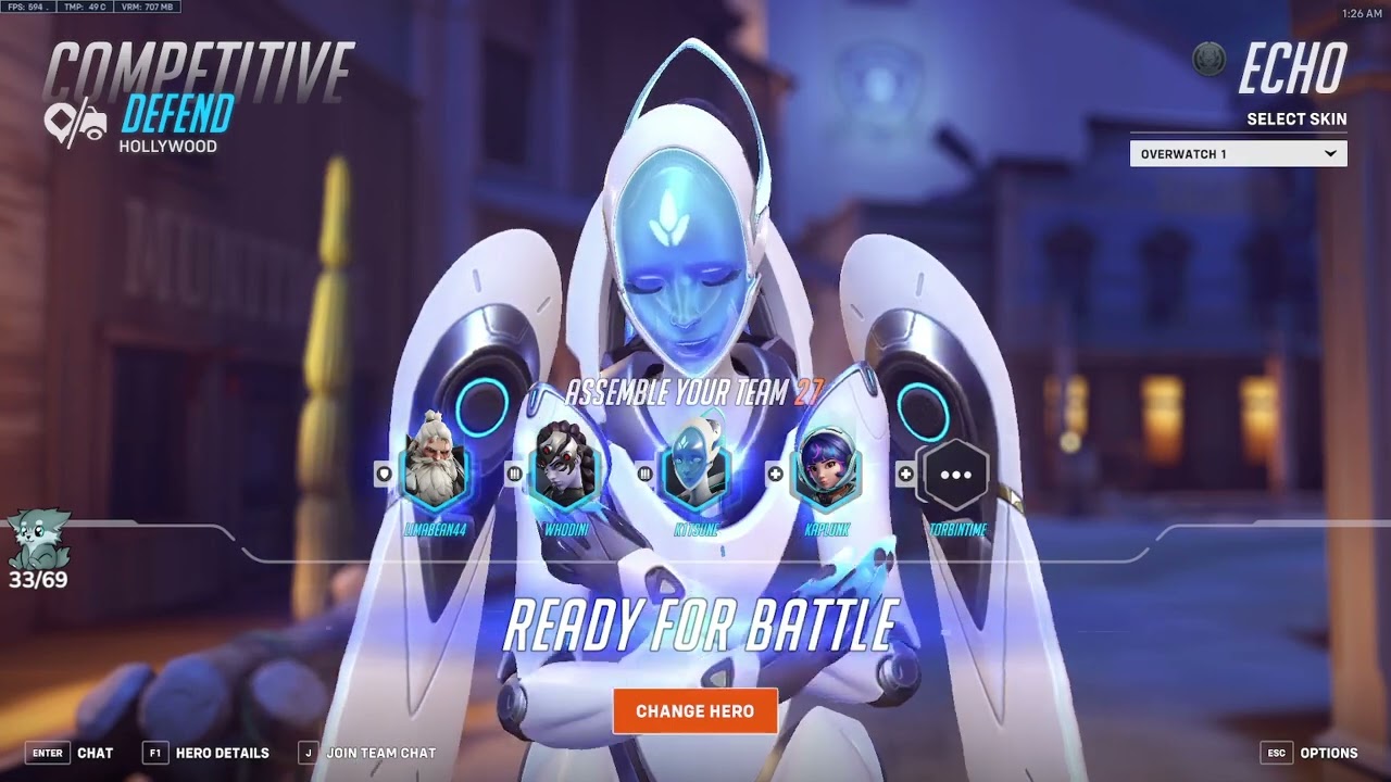 IDDQD ECHO GAMEPLAY OVERWATCH 2 SEASON 12 TOP 500