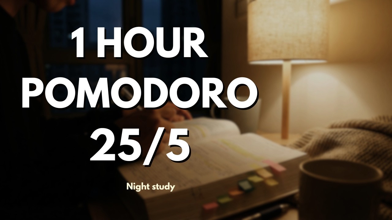 1 Hour Night Study Pomodoro 🌙 | Part 1 (25/5) | Deep Focus Session