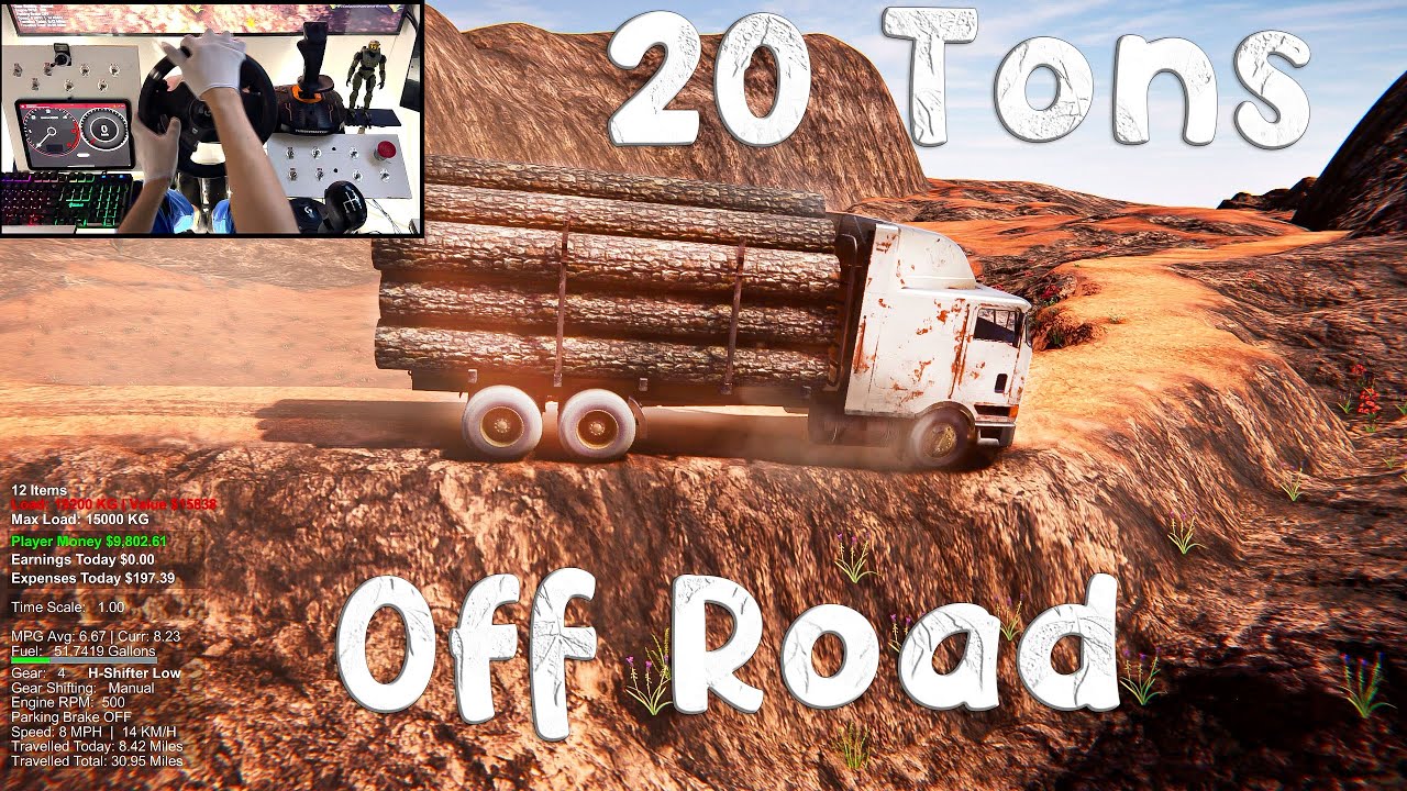 My Truck Game | International 9800 Off Road with 20 tons of wood | Logitech g920 relaxing drive