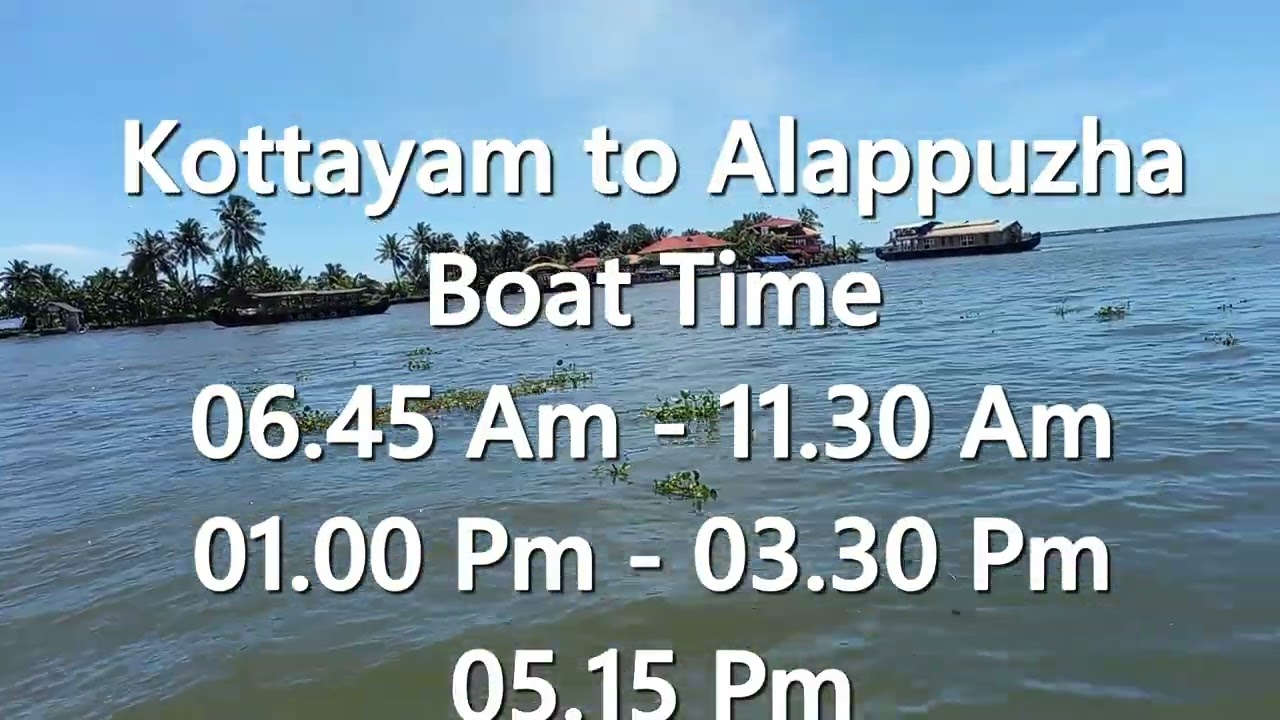 Kottayam Alappuzha Boat Journey