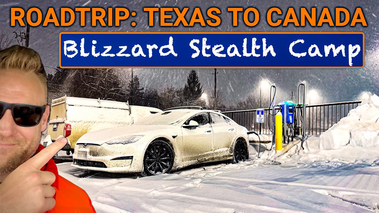 FSD Road Trip Texas To Canada: Tesla Camping Survival!