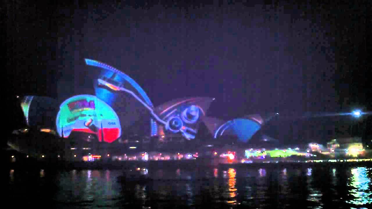 Vivid Sydney - Light, Music, Ideas 2013 Festival Australia Opera House Circular Quay Wharf Ferry