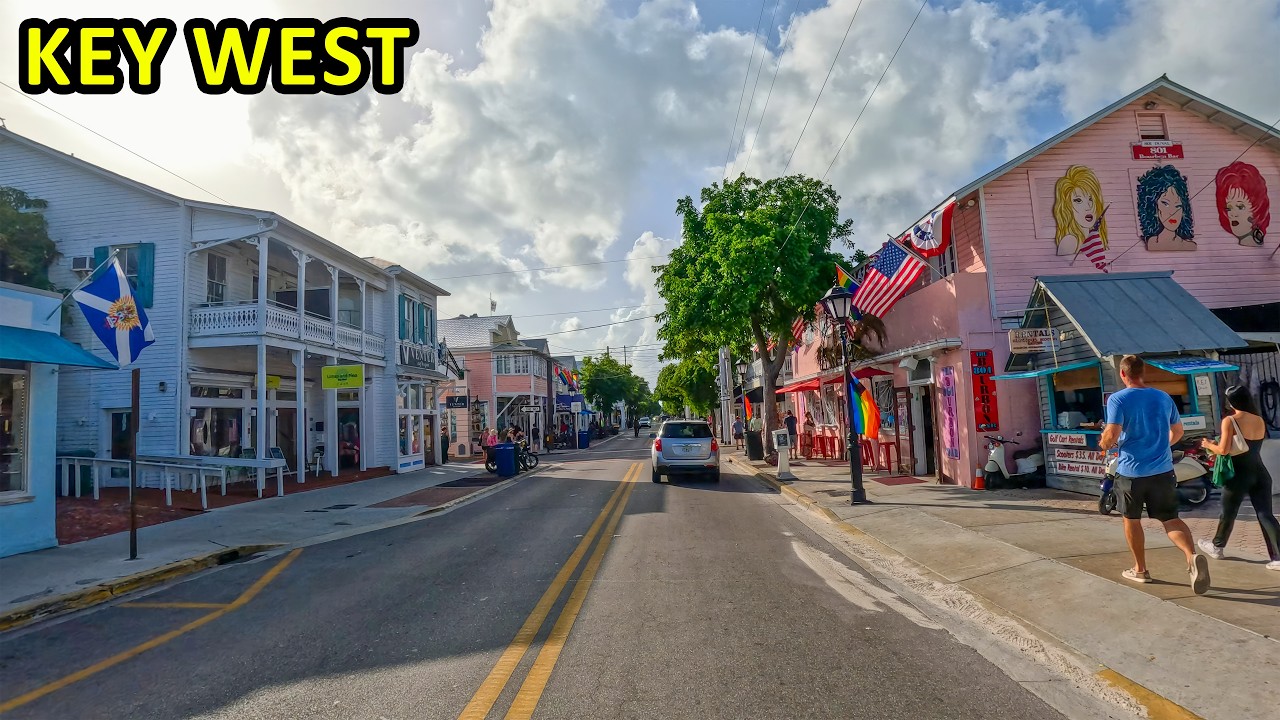 Key West Florida Driving Through