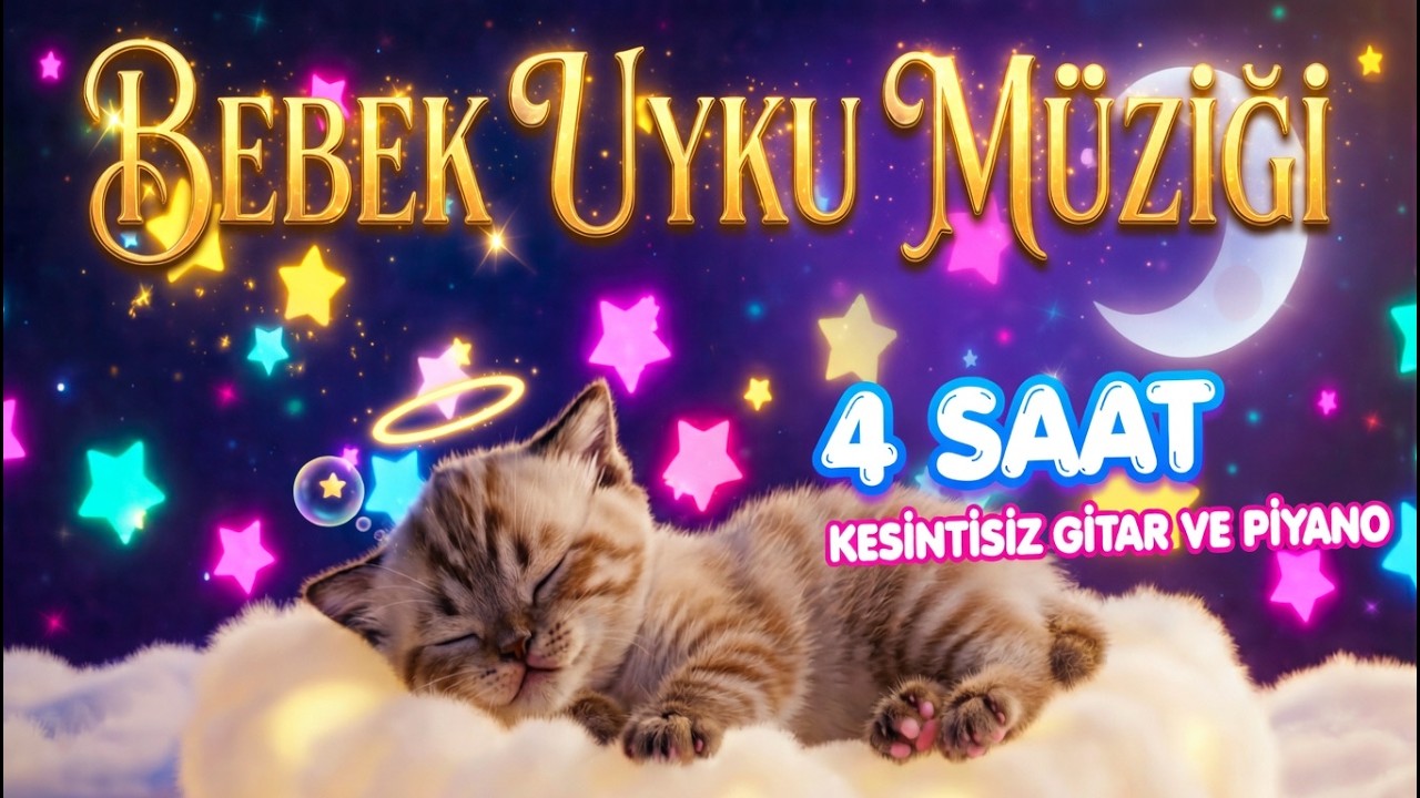 Baby Bedtime Music – 4 Hours Soft Guitar & Piano Lullaby Loop